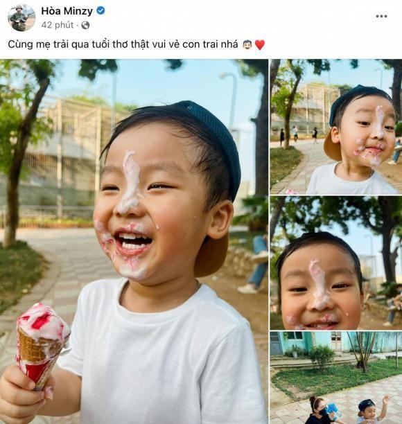 Hòa Minzy vui vẻ bên con trai, không quan tâm tới những ồn ào