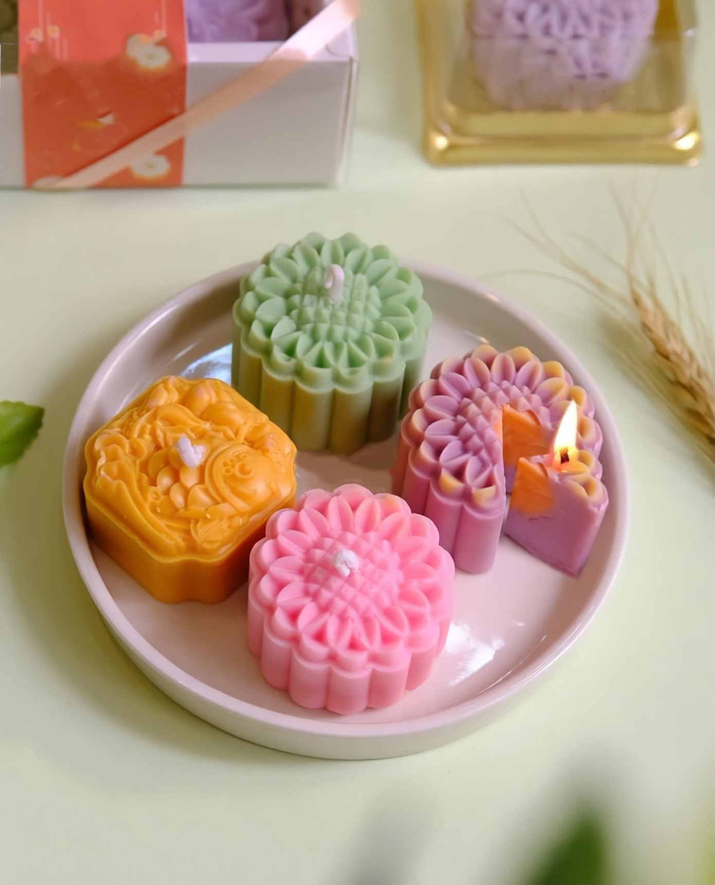 Nến thơm hình bánh Trung Thu Nến thơm hình bánh Trung Thu