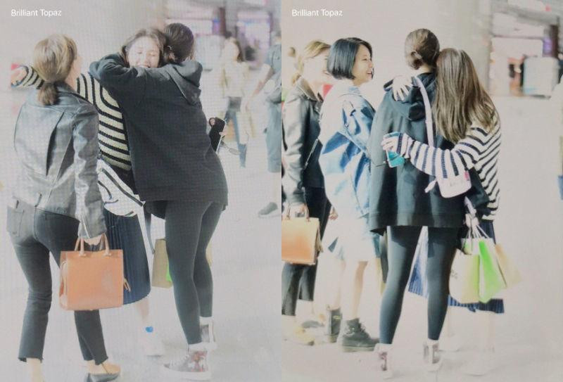 Somi và TWICE ôm chặt nhau khi vô tình gặp gỡ ngoài sân bay hồi năm 2019.