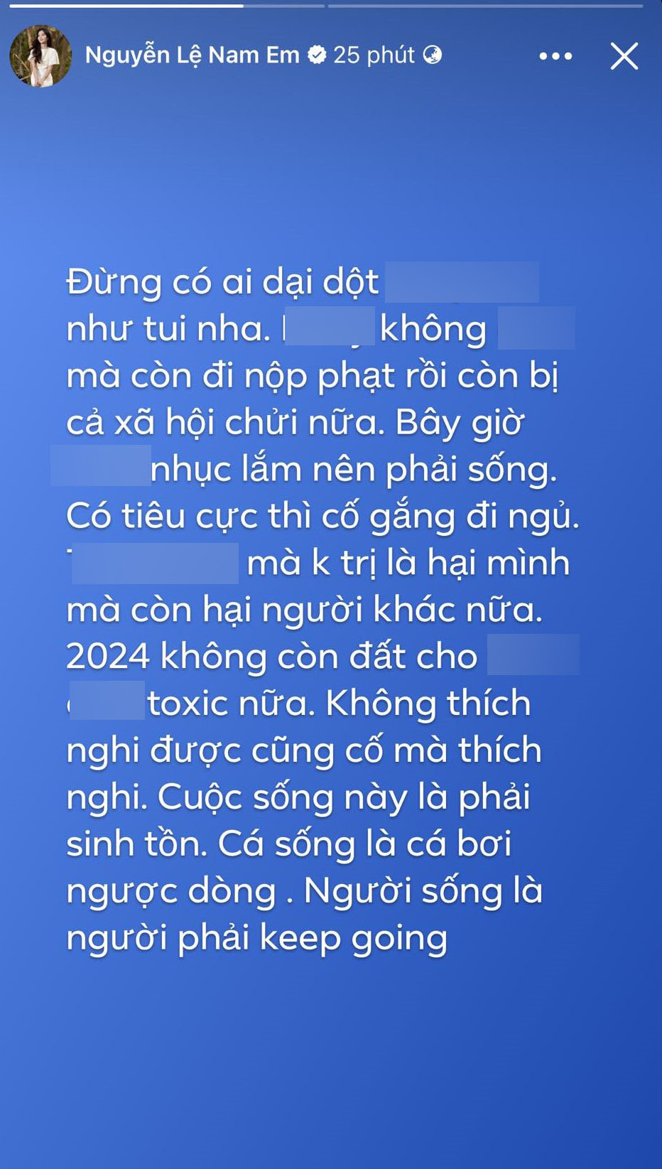 Nam Em thông báo sẽ trở lại showbiz. Nam Em thông báo sẽ trở lại showbiz.