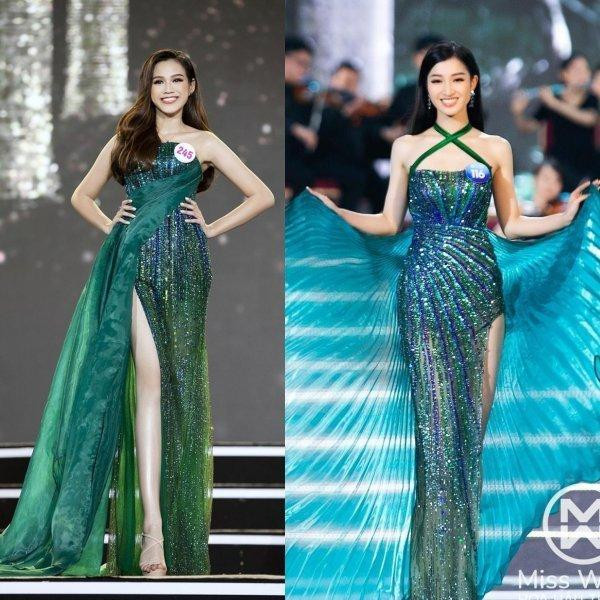 Phương Nhi vô tình được mặc bộ váy gần giống với đàn chị Đỗ Thị Hà