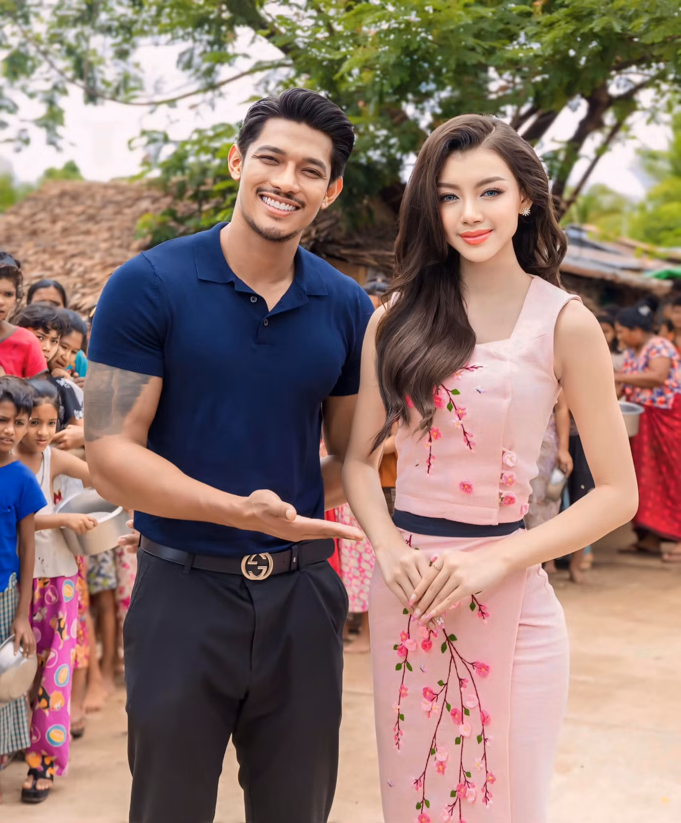 Nàng hậu vẫn đồng hành cùng Giám đốc quốc gia Miss Grand Myanmar.
