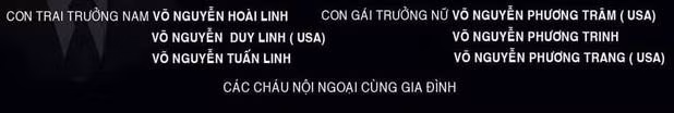 Chú thích 'USA' sau tên các thành viên ở cuối bản cáo phó khiến nhiều người chú ý. Chú thích 'USA' sau tên các thành viên ở cuối bản cáo phó khiến nhiều người chú ý.