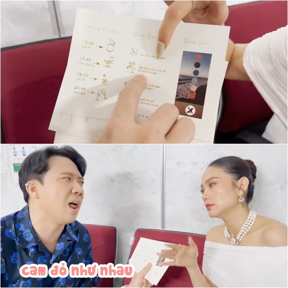 Bảng màu dresscode của Minh Hằng đã làm khó Trấn Thành