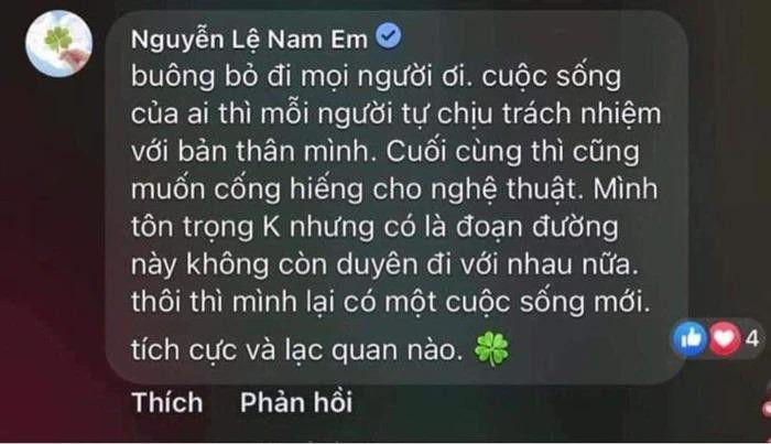Nam Em thừa nhận không còn duyên đi tiếp với Bạch Công Khanh Nam Em thừa nhận không còn duyên đi tiếp với Bạch Công Khanh