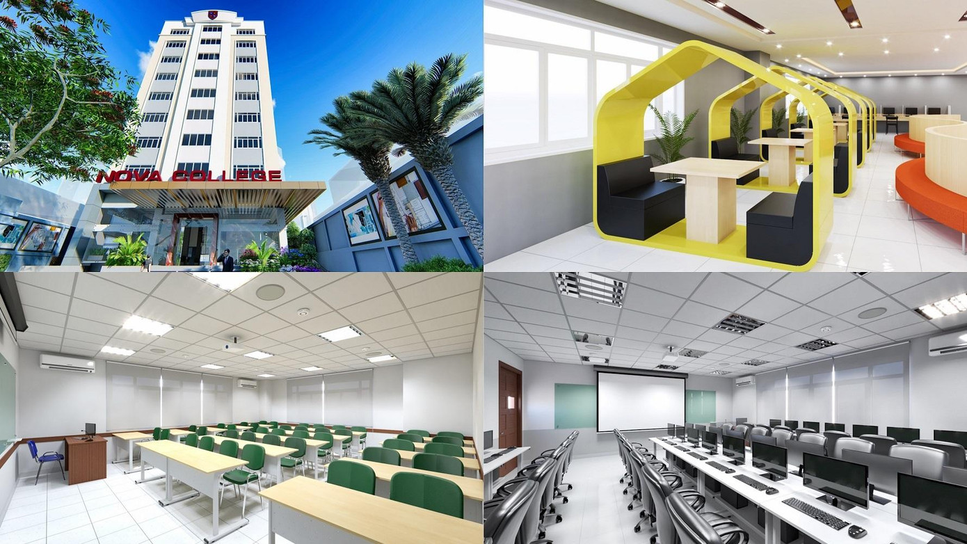 Trụ sở chính của trường là tòa nhà 8 tầng với diện tích sử dụng lên đến 9.000m2