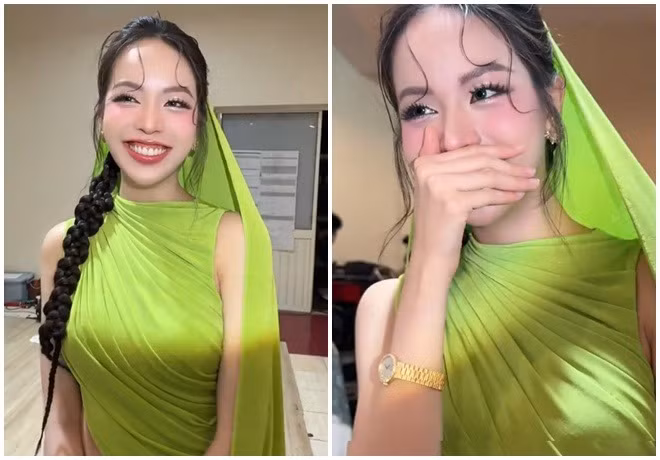 Thanh Thủy ngượng ngùng khi bị người quen trêu chọc. Thanh Thủy ngượng ngùng khi bị người quen trêu chọc.