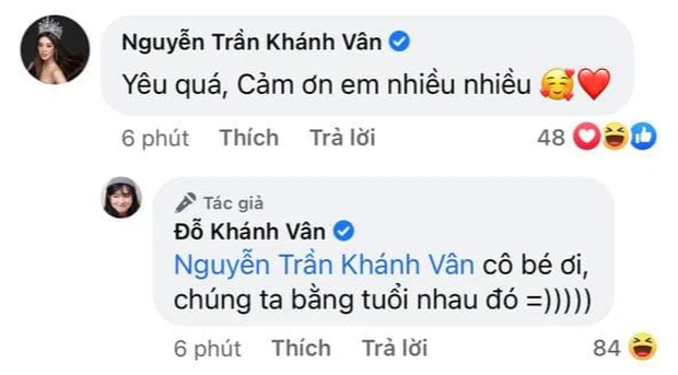 Hai nàng Khánh Vân đã tương tác với nhau Hai nàng Khánh Vân đã tương tác với nhau