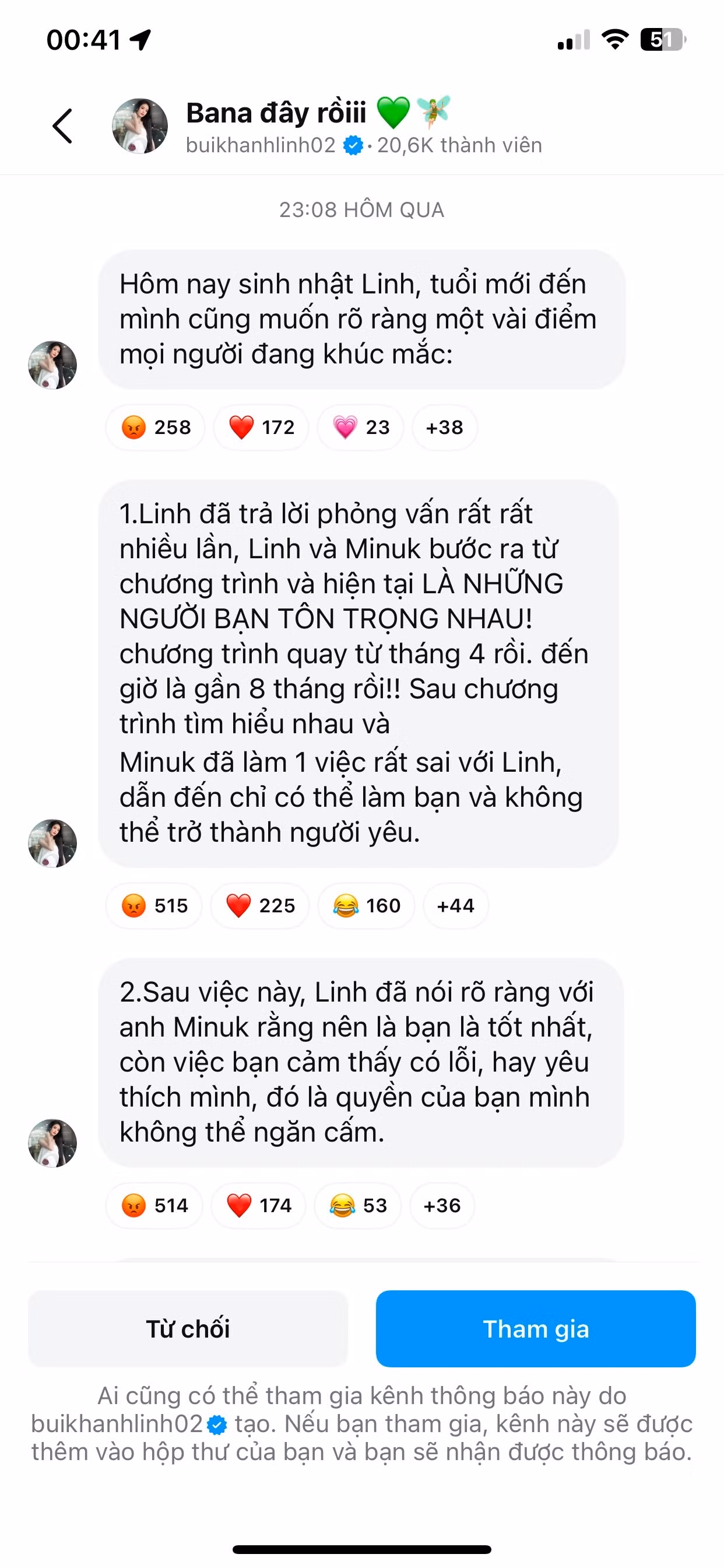 Bùi Khánh Linh lên tiếng nói rõ về mối quan hệ với Minuk.