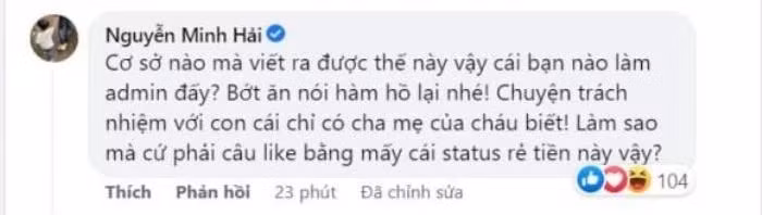 Bạn trai cũ của Hòa Minzy tức giận phủ nhận tin đồn dưới một bài đăng trên MXH.