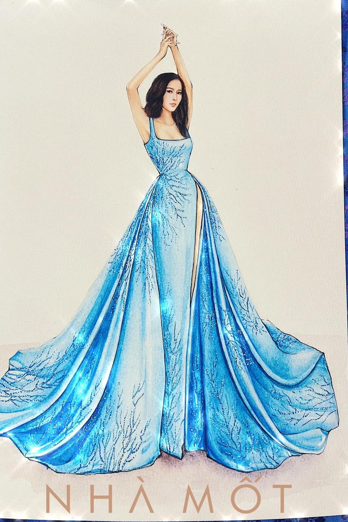 Hai mẫu váy dạ hội mà một nhà mốt dành riêng cho Nam Em