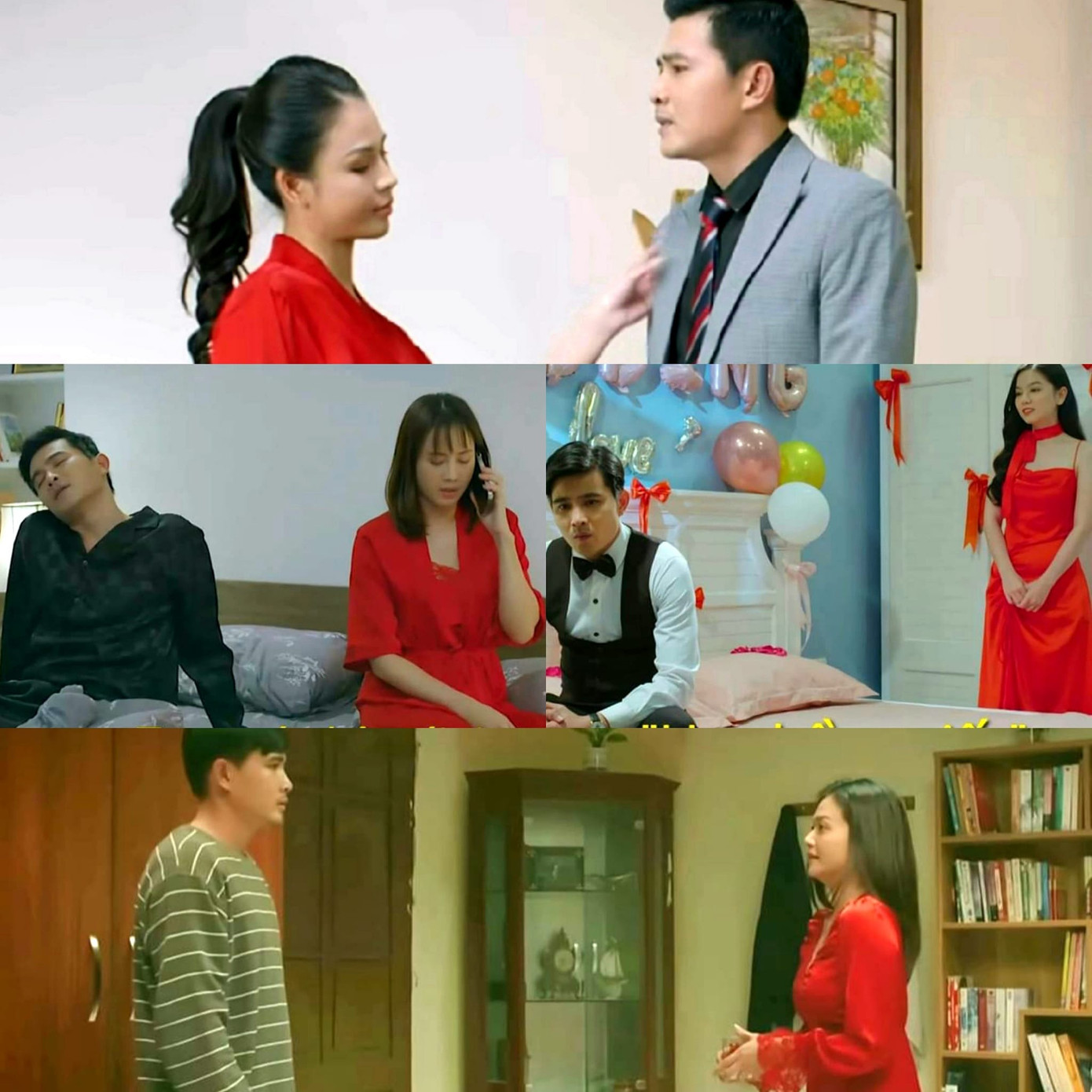 Sự trùng hợp không hề nhẹ của những bộ váy đỏ.