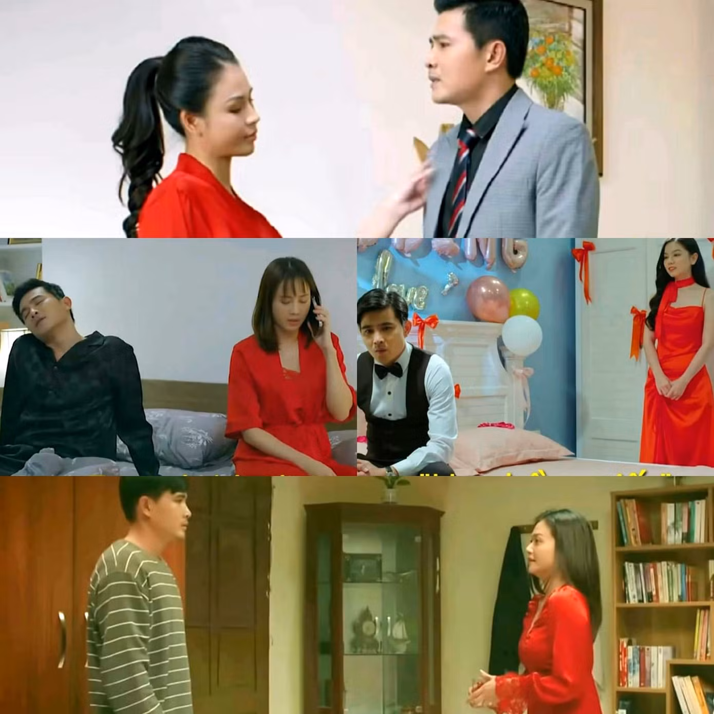 Sự trùng hợp không hề nhẹ của những bộ váy đỏ.