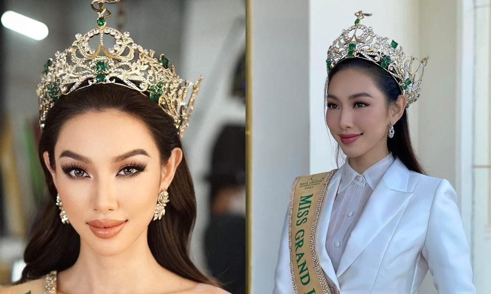 Netizen cho rằng phần đỉnh vương miện bị méo và ngả về phía sau (ảnh phải).