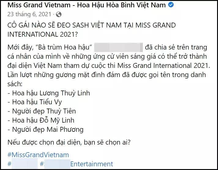Mai Phương nằm trong danh sách đề cử cùng 4 người đẹp khác