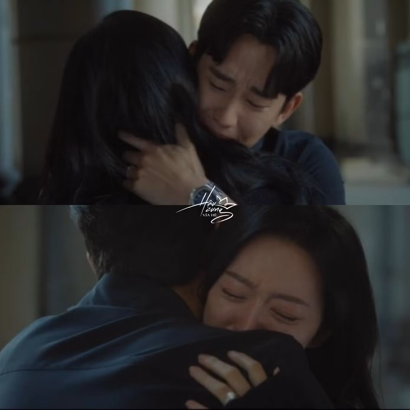 Kim Ji Won cũng khóc liên tục trong tập 14.