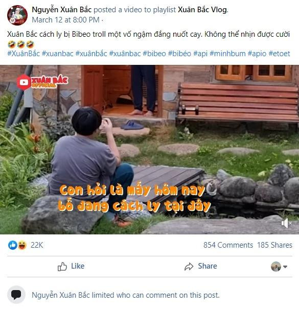 Xuân Bắc đã khóa bình luận trên trang cá nhân. Xuân Bắc đã khóa bình luận trên trang cá nhân.