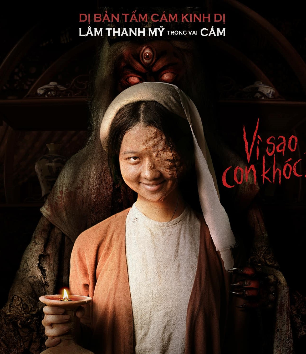 Cô thường xuyên bị cộm phần mắt bị che đi.