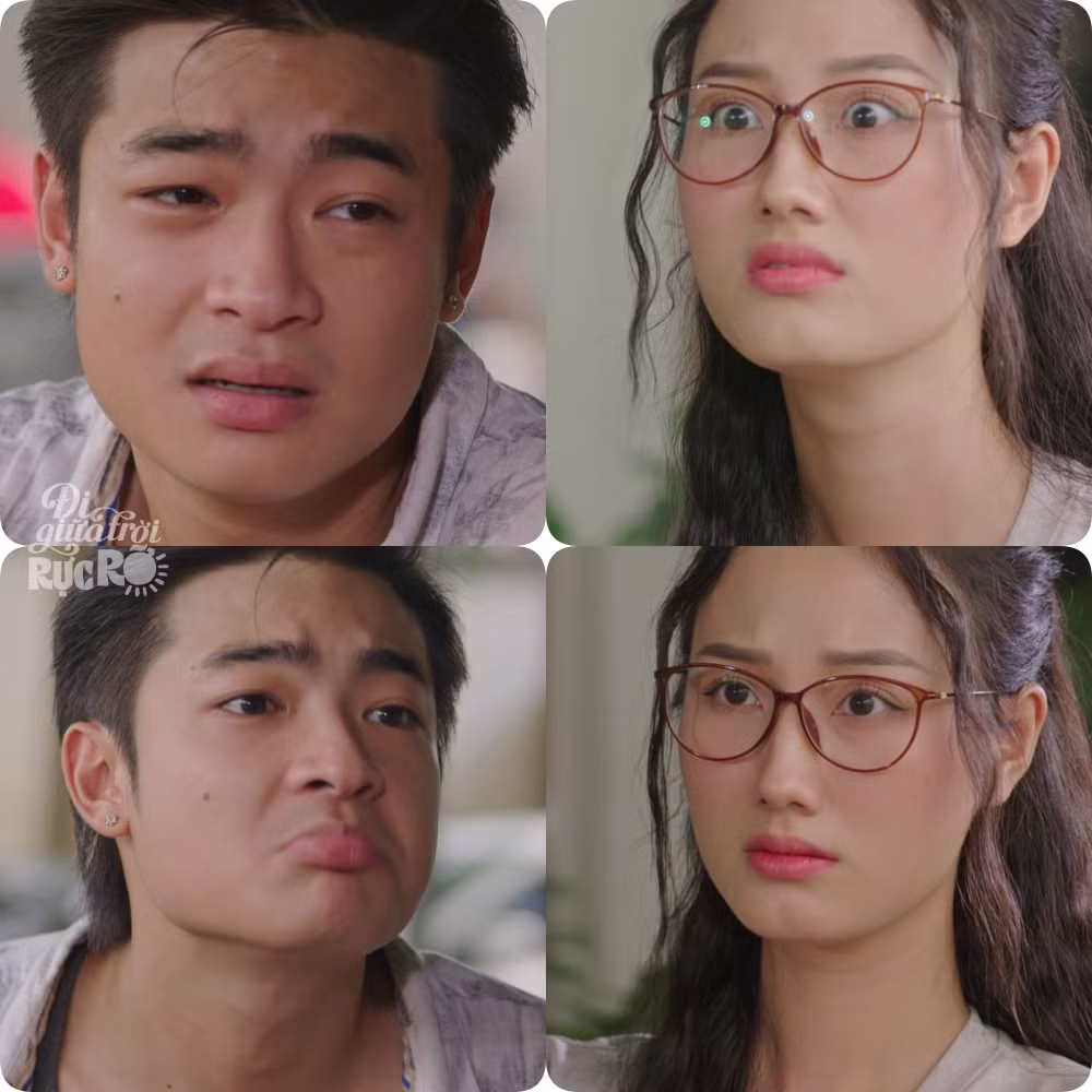 Quang và Lê ngày càng tình cảm trên phim.