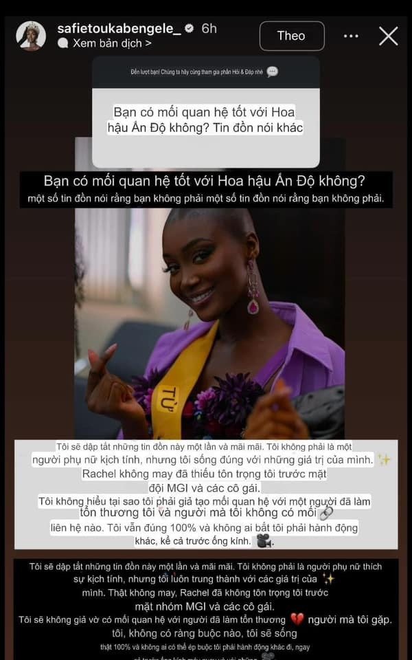 Á hậu 3 công khai nói xấu đương kim Hoa hậu.