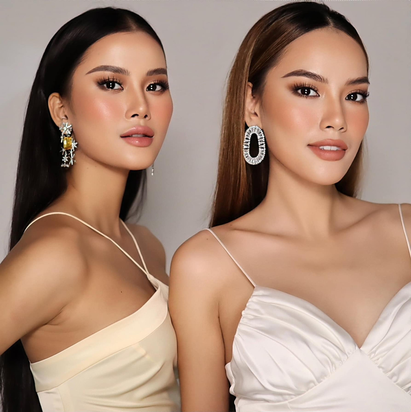 Hoàng Phương và Hương Ly là đôi bạn thân cùng nhau thi Hoa hậu. Hoàng Phương và Hương Ly là đôi bạn thân cùng nhau thi Hoa hậu.