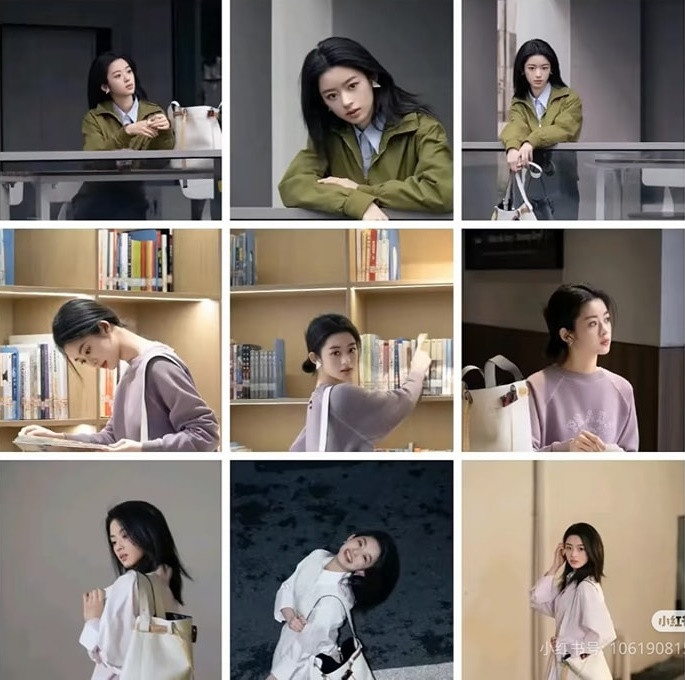 Nữ diễn viên mới chụp ảnh quảng cáo túi Prada.