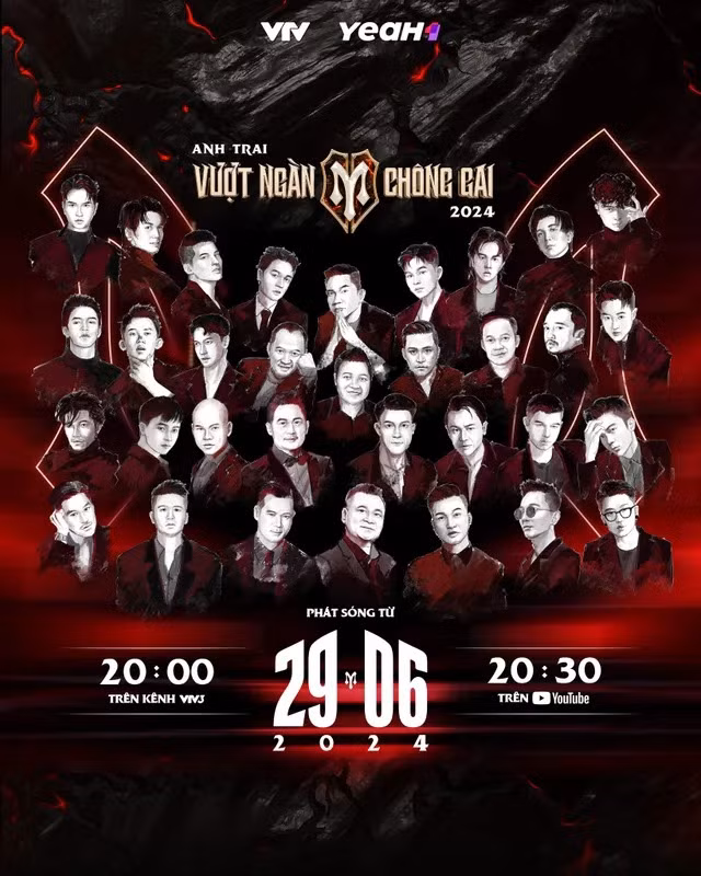 Hai show truyền hình quy tụ tổng cộng 63 nam nghệ sĩ đình đám.