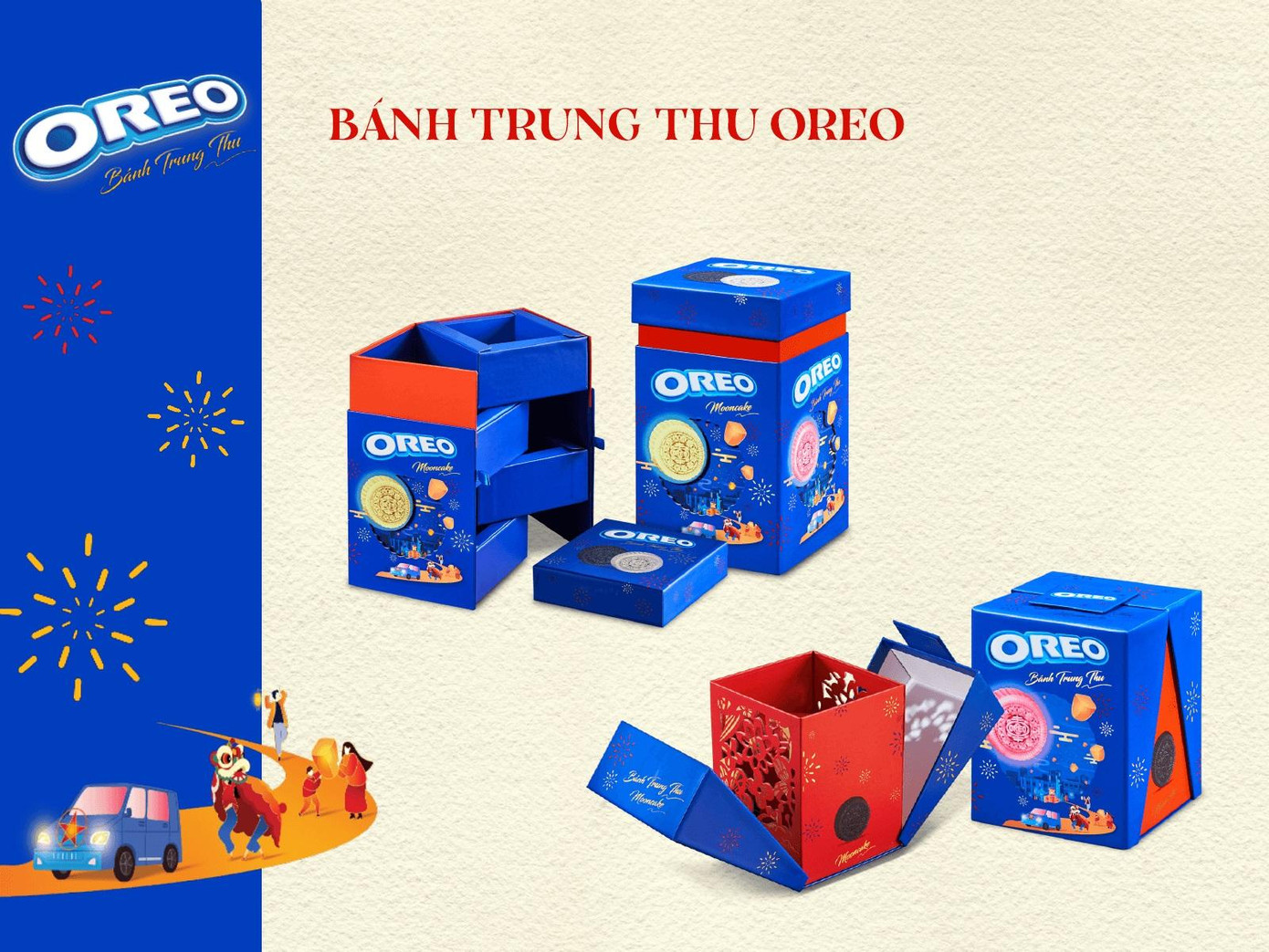 Dòng bánh trung thu Oreo là sự hòa quyện mới lạ của lớp vỏ mềm mịn bên ngoài với 2 lớp nhân ngọt dịu bên trong. Dòng bánh trung thu Oreo là sự hòa quyện mới lạ của lớp vỏ mềm mịn bên ngoài với 2 lớp nhân ngọt dịu bên trong.