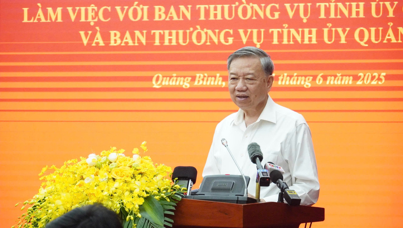 Tổng Bí thư Tô Lâm khẳng định: Việc sáp nhập 2 tỉnh Quảng Bình và Quảng Trị được Trung ương cân nhắc kỹ lưỡng và thể hiện tầm nhìn dài hạn.