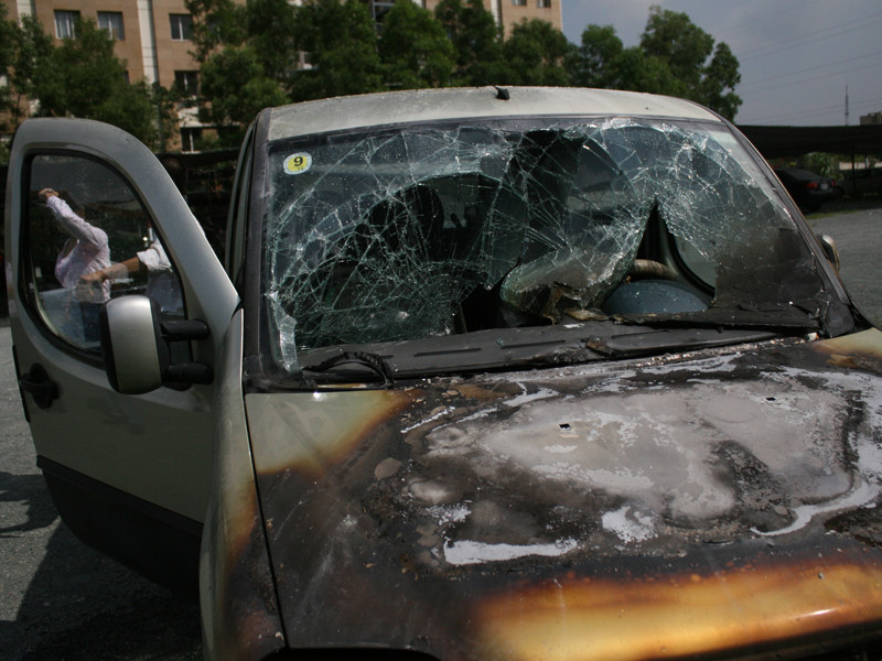 Hiện trường vụ cháy xe