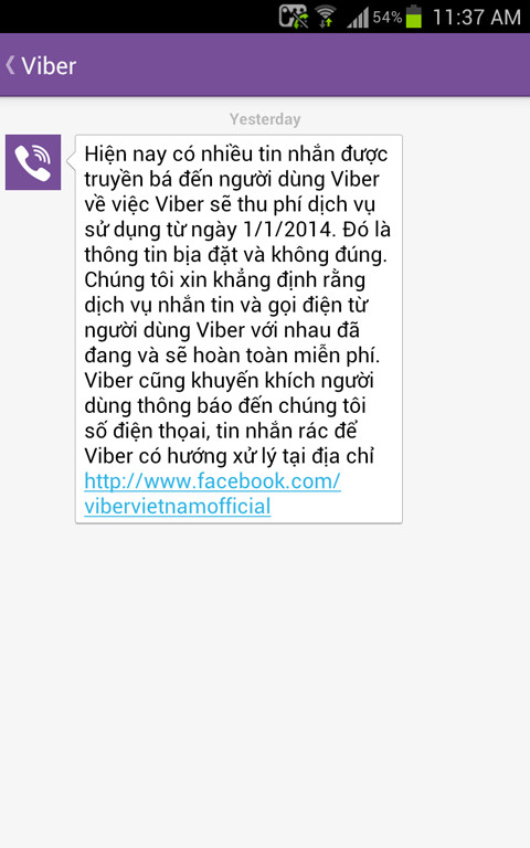 Viber phủ nhận tin đồn thất thiệt