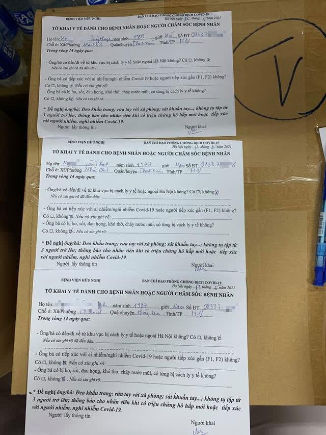 Ảnh: Tờ khai y tế không trung thực của Giám đốc Hacinco của ông N.V.T do Bệnh viện Hữu nghị Việt Xô cung cấp, đăng tải trên trang web của Bộ Y tế