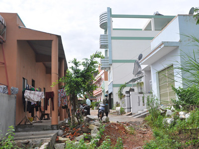 Đất thu hồi trong vụ án 2005 tại đồi Ra Đa, nay đã được xây nhà 