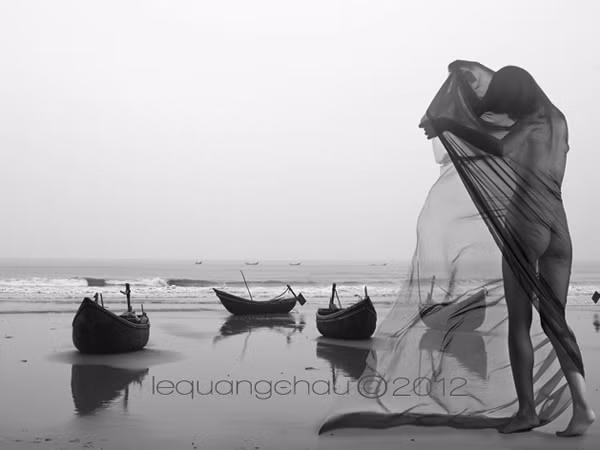 Tác phẩm “Bến đỗ”. Ảnh: Lê Quang Châu