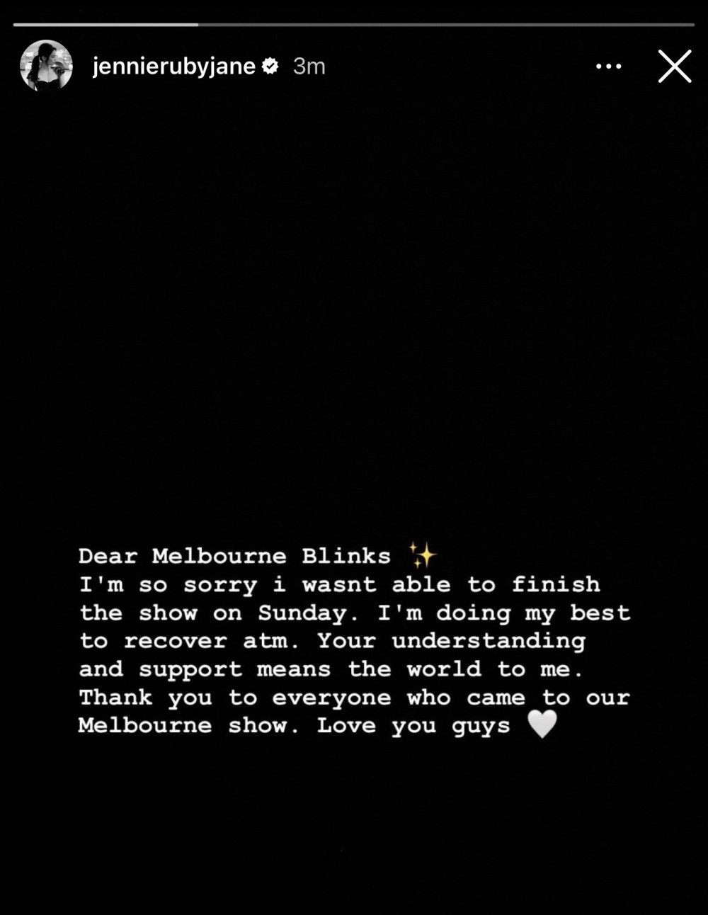 Jennie đăng lời xin lỗi trên trang cá nhân. Ảnh chụp màn hình. Jennie đăng lời xin lỗi trên trang cá nhân. Ảnh chụp màn hình.