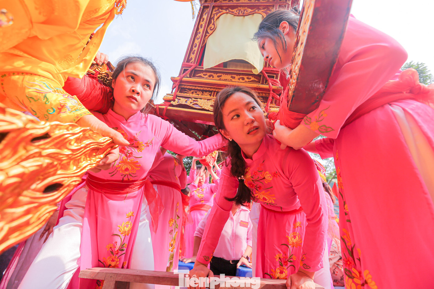 Rất vất vả mới có thể hạ kiệu.