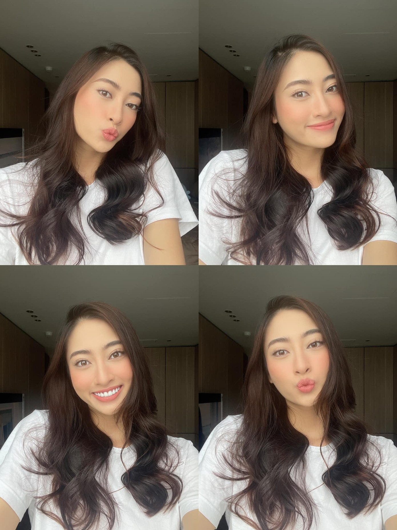 Hoa hậu Lương Thuỳ Linh xinh đẹp, duyên dáng khi ở nhà thực hiện giãn cách xã hội.