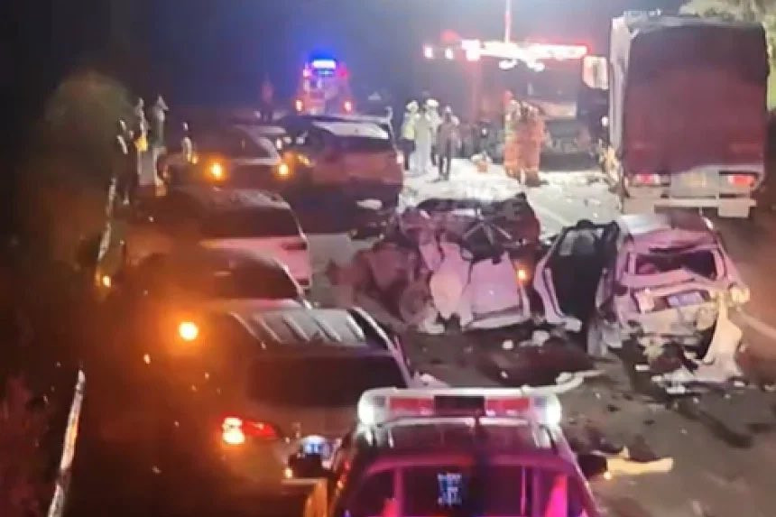 Hiện trường vụ tai nạn. Ảnh chụp màn hình