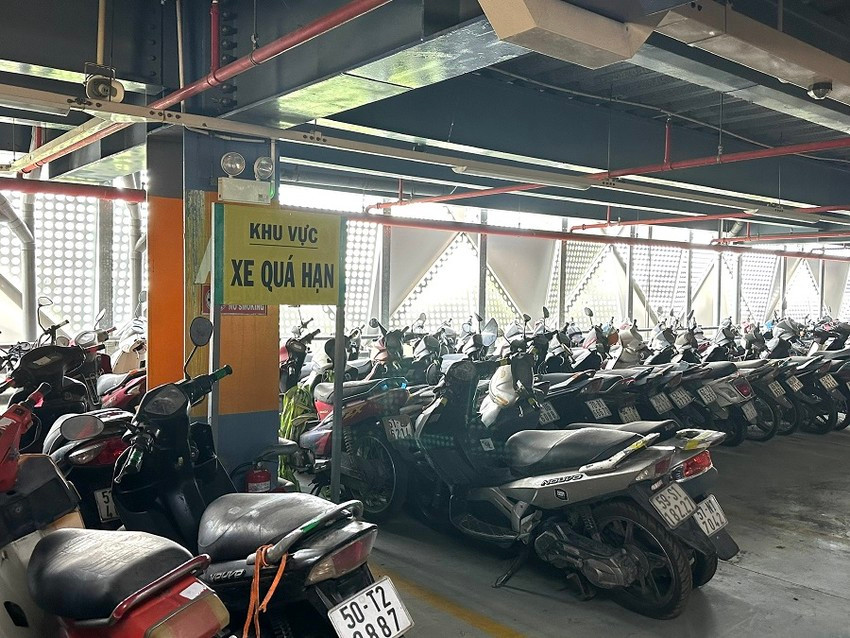 Hơn 650 chiếc xe máy, đủ các chủng loại được sắp xếp tại khu vực xe quá hạn. Ảnh: P.ĐIỀN