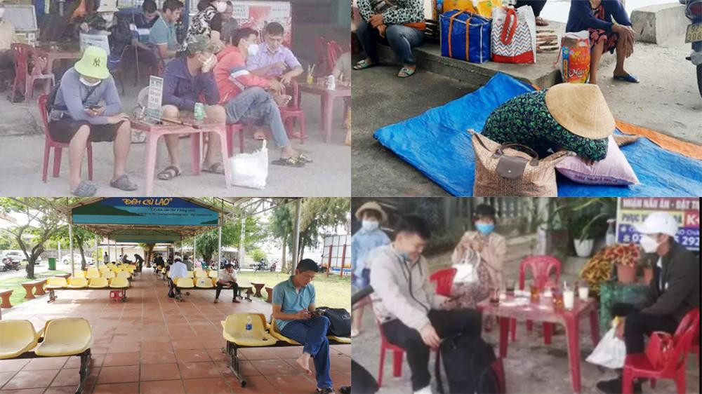 Người dân và du khách bị mắc kẹt trên đảo khi tàu không được xuất bến. Ảnh: Người Lao Động Người dân và du khách bị mắc kẹt trên đảo khi tàu không được xuất bến. Ảnh: Người Lao Động