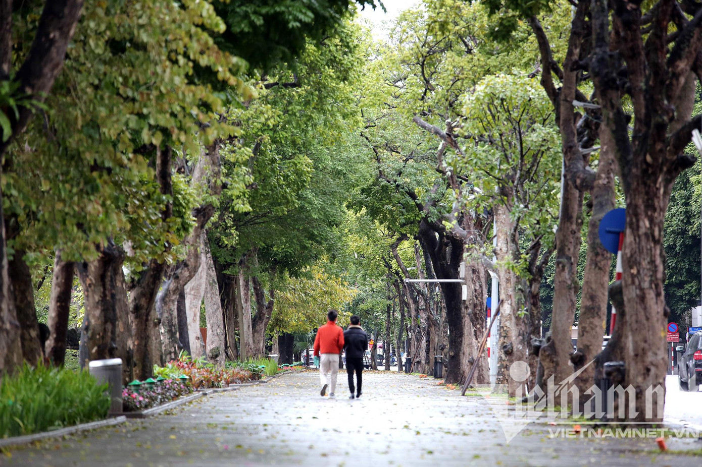 Đường phố Hà Nội cũng lúc đông lúc vắng trong ngày mưa rét