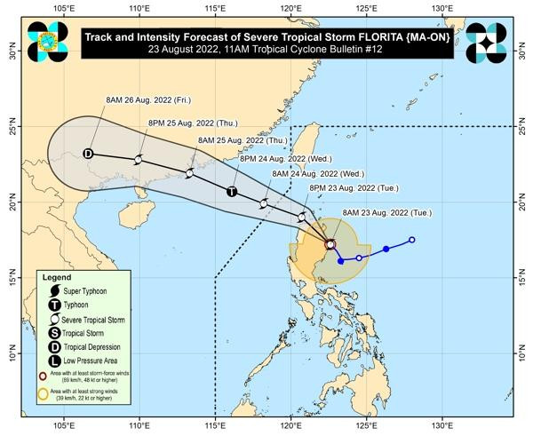 Dự báo đường đi của bão Ma-on trong vài ngày tới. Ảnh: PAGASA.