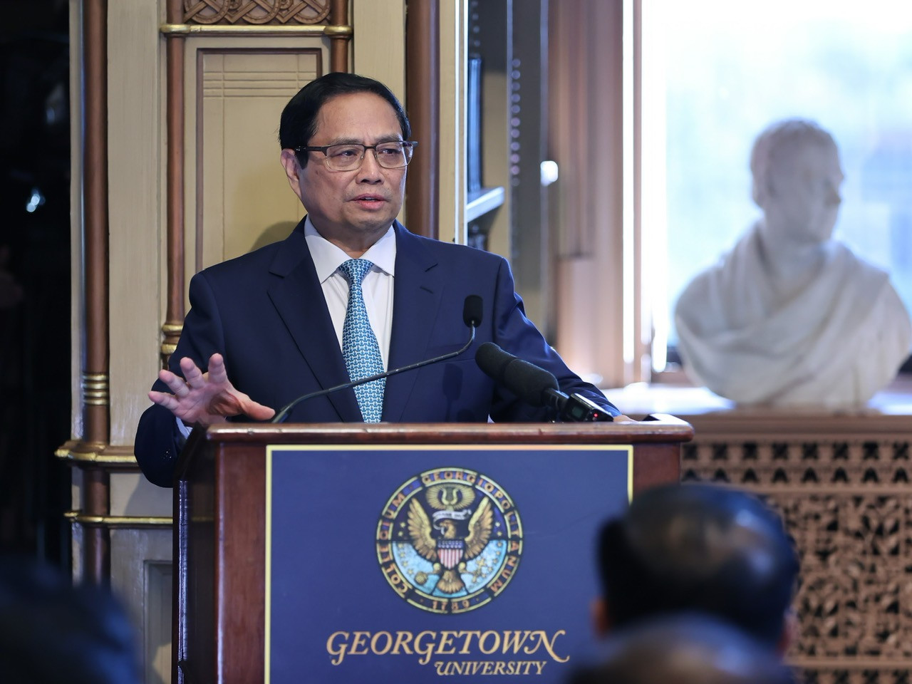 Thủ tướng Phạm Minh Chính phát biểu về chính sách tại Đại học Georgetown Thủ tướng Phạm Minh Chính phát biểu về chính sách tại Đại học Georgetown