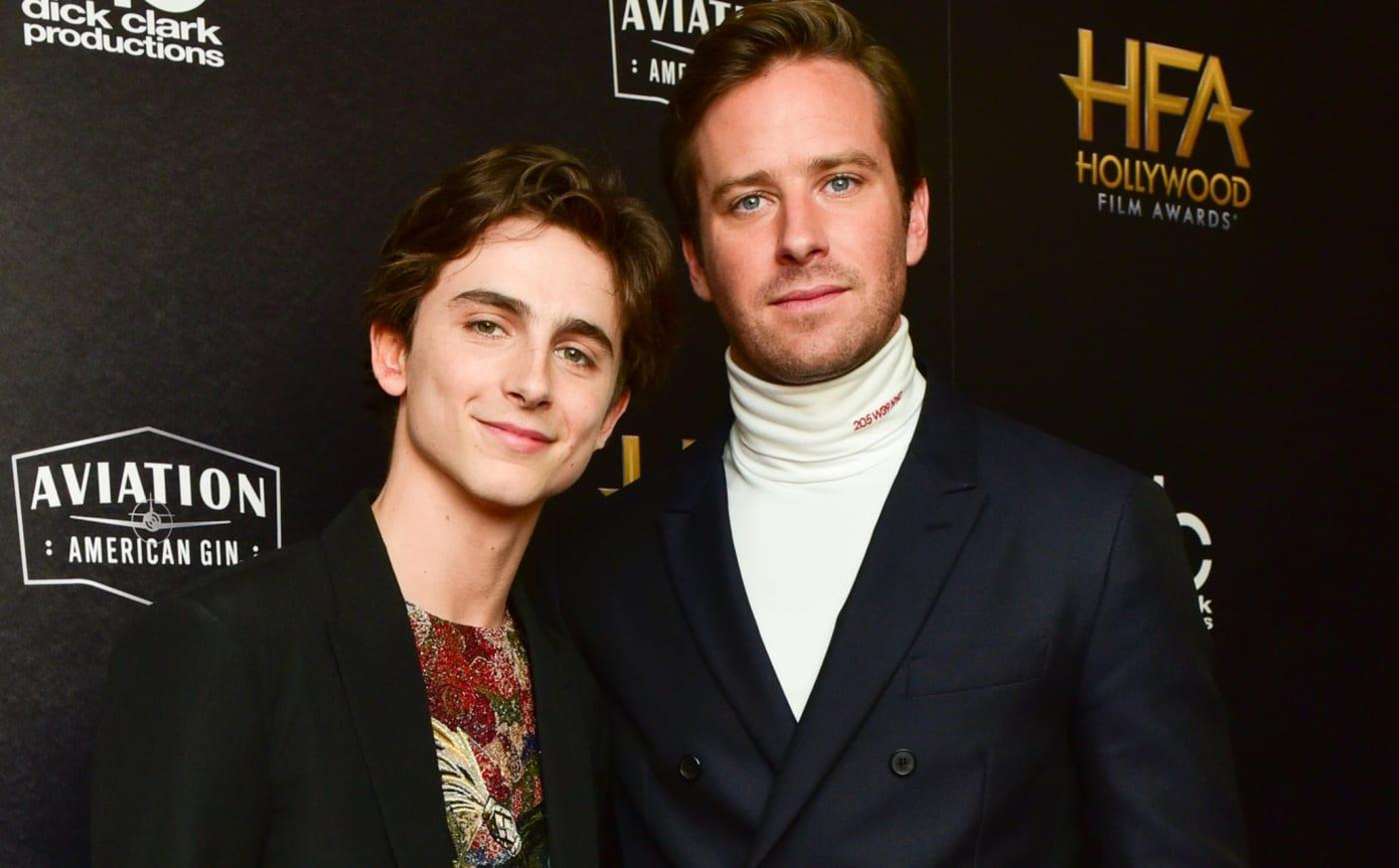 Armie Hammer bên bạn diễn Timothée Chalamet thời kỳ sự nghiệp thăng hoa. Nguồn: Internet Armie Hammer bên bạn diễn Timothée Chalamet thời kỳ sự nghiệp thăng hoa. Nguồn: Internet