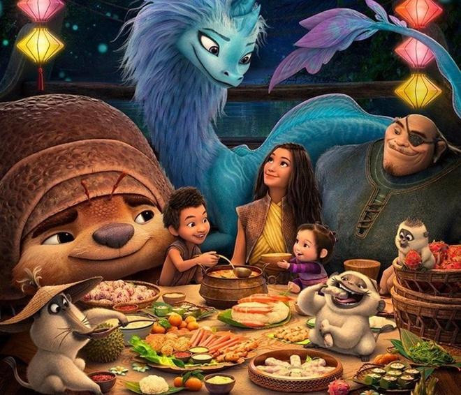 Bữa ăn ấm cúng trong Raya và Rồng Thần Cuối Cùng. (Nguồn: Internet)