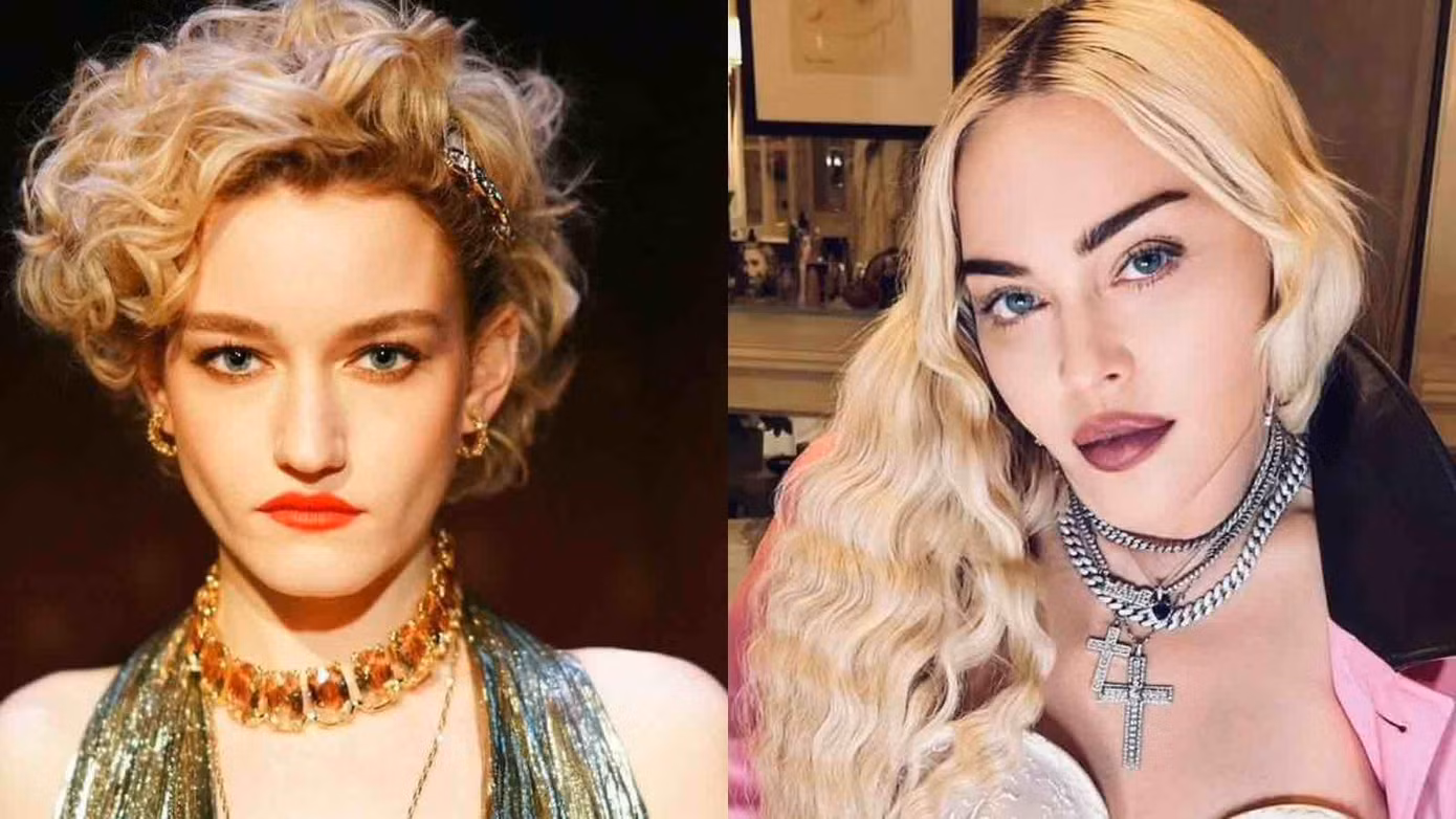 Diễn viên Julia Garner (trái) và huyền thoại Madonna (phải). (Nguồn: Internet)