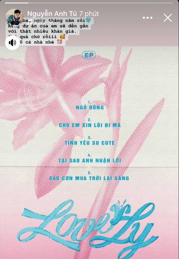 Anh Tú công khai kêu gọi người hâm mộ ủng hộ cho album của LyLy.