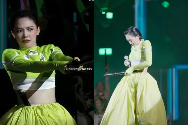 "Hệ điều hành" hài hước đi trái với "giao diện" của Tóc Tiên. "Hệ điều hành" hài hước đi trái với "giao diện" của Tóc Tiên.