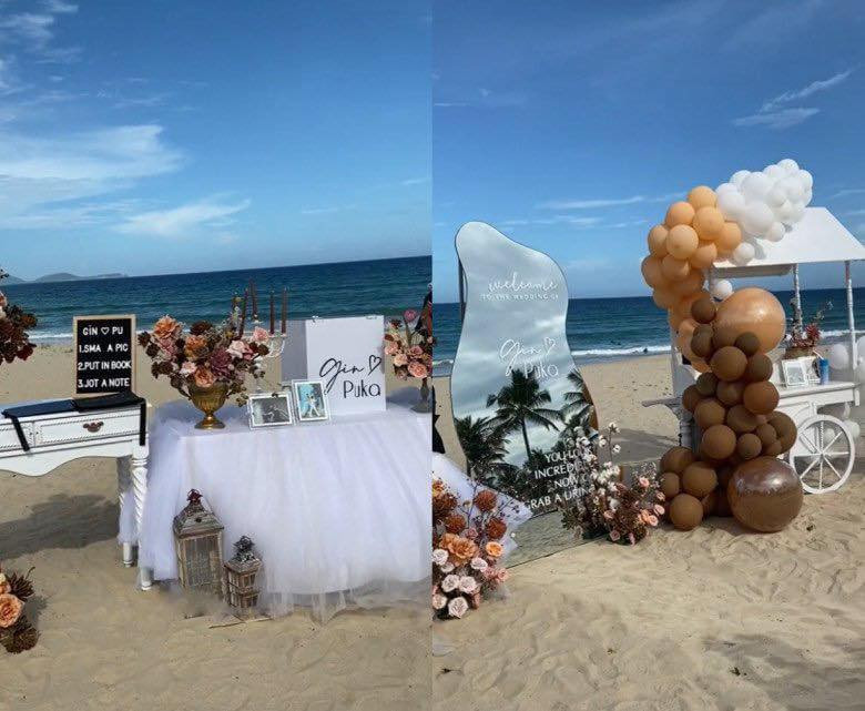 Không khí lãng mạn trong hôn lễ của Gin Tuấn Kiệt và Puka. Không khí lãng mạn trong hôn lễ của Gin Tuấn Kiệt và Puka.