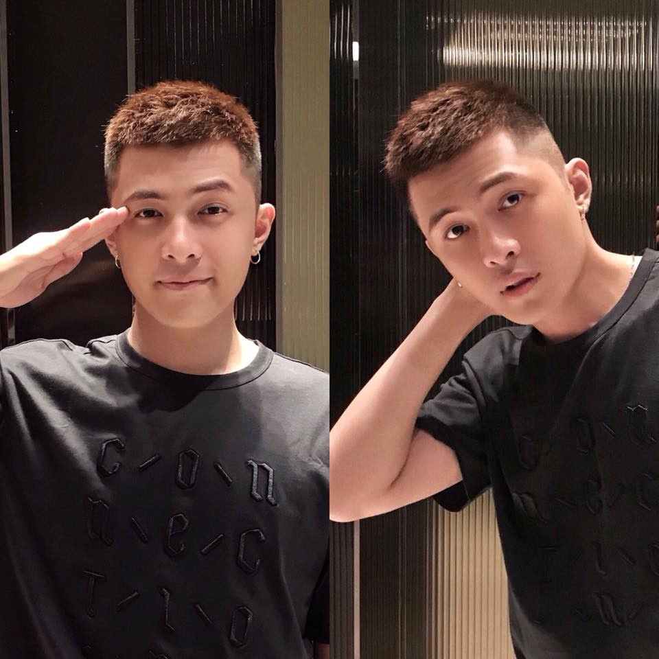 Gin Tuấn Kiệt thay đổi kiểu tóc để phù hợp tác phong quân đội.